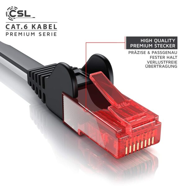 Καλώδιο Δικτύου Ethernet Cat 6 Flat RJ45 – 15m Συμβατό Cat5/5e - Image 4