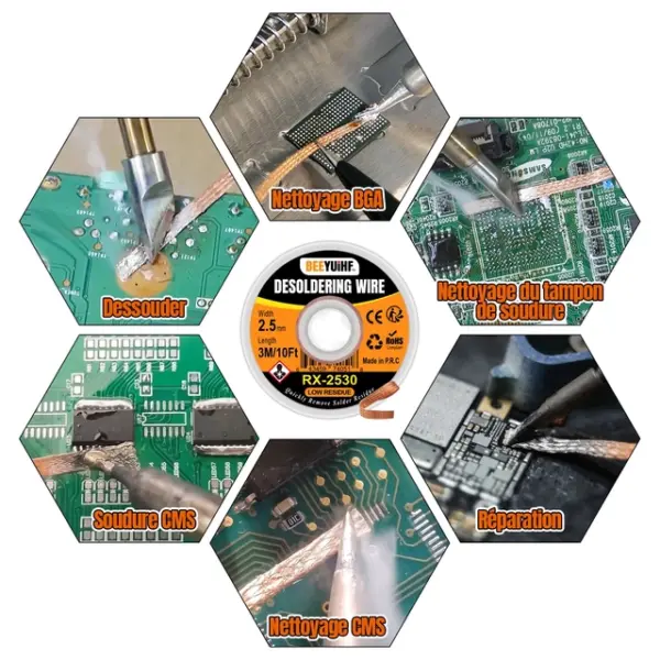 Solder Wick - Σύρμα Χαλκού Αποκόλλησης 2,5 mm x 3 m με Flux - Image 5