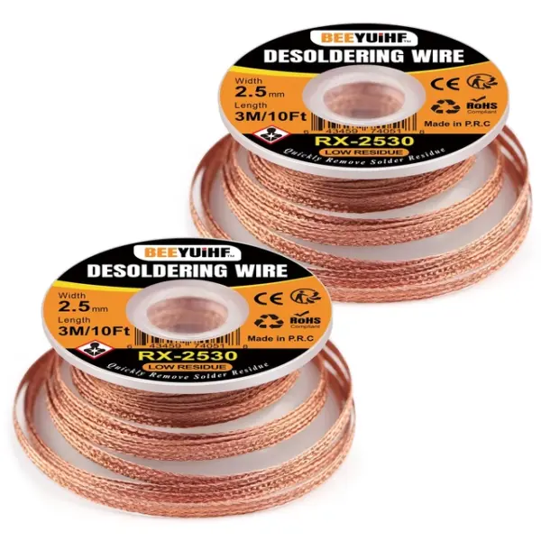 Solder Wick – Σύρμα Χαλκού Αποκόλλησης 2,5 mm x 3 m με Flux. Ιδανικό για αφαίρεση κασσιτέρου, καθαρή αποκόλληση, εύκολο στη χρήση, για ηλεκτρονικά κυκλώματα