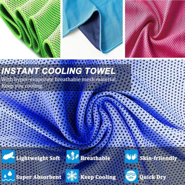 Πετσέτα Ψύξης Microfiber 120x30 cm για Γυμναστήριο & Γιόγκα - Image 6