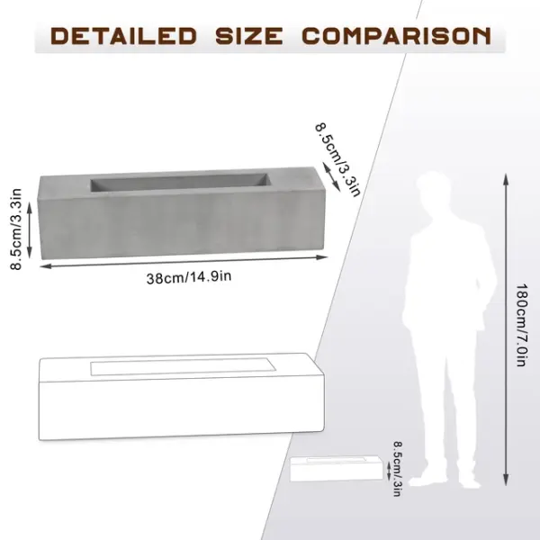 Επιτραπέζιο Τζάκι Βιοαιθανόλης - 38x8.5cm για Εσωτερική Χρήση - Image 5