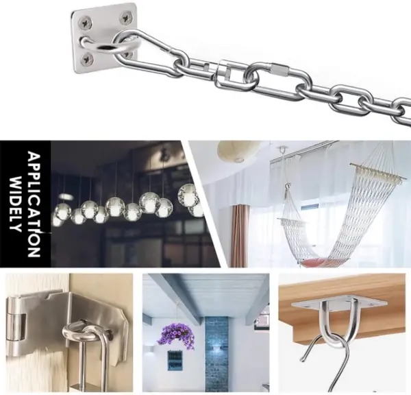 Γάντζοι Οροφής με Πλάκα Στήριξης Inox - 4 x 3,5 cm M6 Έως 40kg - Image 6