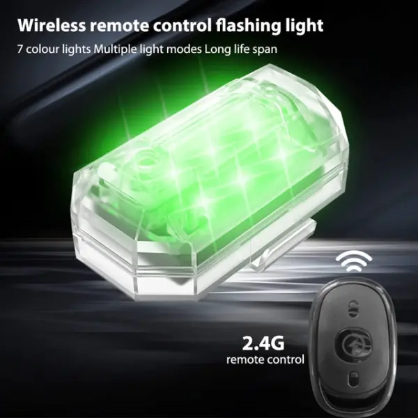 LED Φως/Φλας με Τηλεχειριστήριο USB - 7 Χρώματα - 2τεμ, IP65 - Image 4