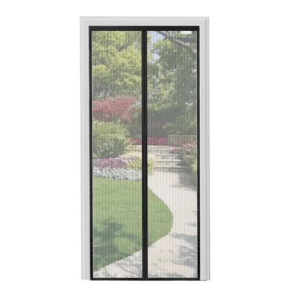 Μαγνητική Σήτα Πόρτας 85×220 cm Μαύρη - Χωρίς Τρυπήματα - Image 4