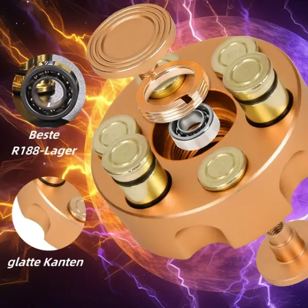 Μεταλλικό Fidget Spinner με Σχέδιο Γεμιστηράς Όπλου με Σφαίρες - Image 5