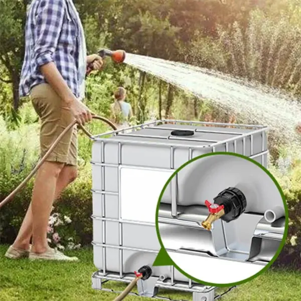 IBC Tote Adapter NE Σπείρωμα σε 1/2″ με Μπρούτζινη Βαλβίδα - Image 3