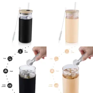 Το Γυάλινο Ποτήρι με Θήκη Σιλικόνης 550ml είναι μια πρακτική και στυλάτη επιλογή για όσους αναζητούν ένα ποιοτικό ποτήρι για κρύα και ζεστά ροφήματα.