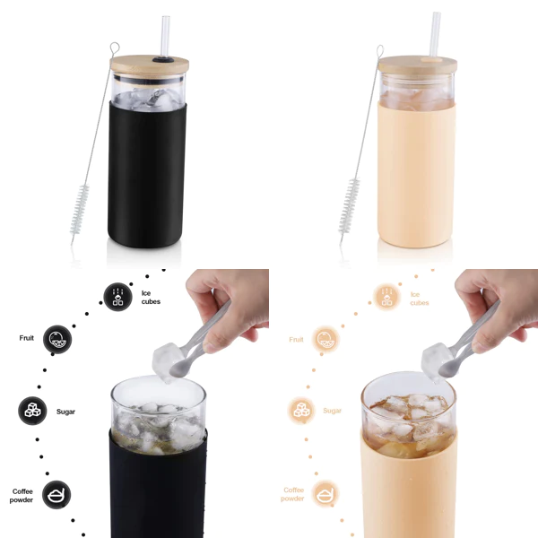 Το Γυάλινο Ποτήρι με Θήκη Σιλικόνης 550ml είναι μια πρακτική και στυλάτη επιλογή για όσους αναζητούν ένα ποιοτικό ποτήρι για κρύα και ζεστά ροφήματα.