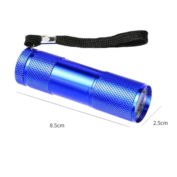 Πολυλειτουργικός Φακός UV 9 LED 8,6 cm – Φορητός Μπλε - Image 4