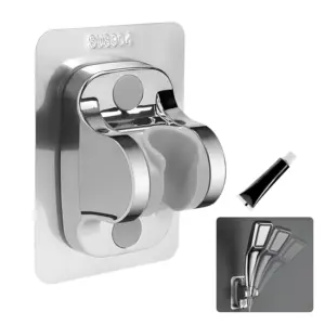 Ρυθμιζόμενη βάση τηλεφώνου ντους με κόλλα – χωρίς τρύπημα, μεταλλική, με περιστροφή 90°.