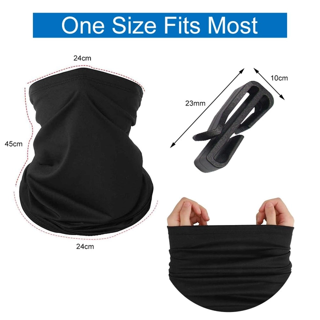 Πολυλειτουργική Αντιανεμική Γκέτα Λαιμού χωρίς Ραφές με Προστασία UV – Σετ 2 Τεμ. Μαύρο & Γκρι - Image 5